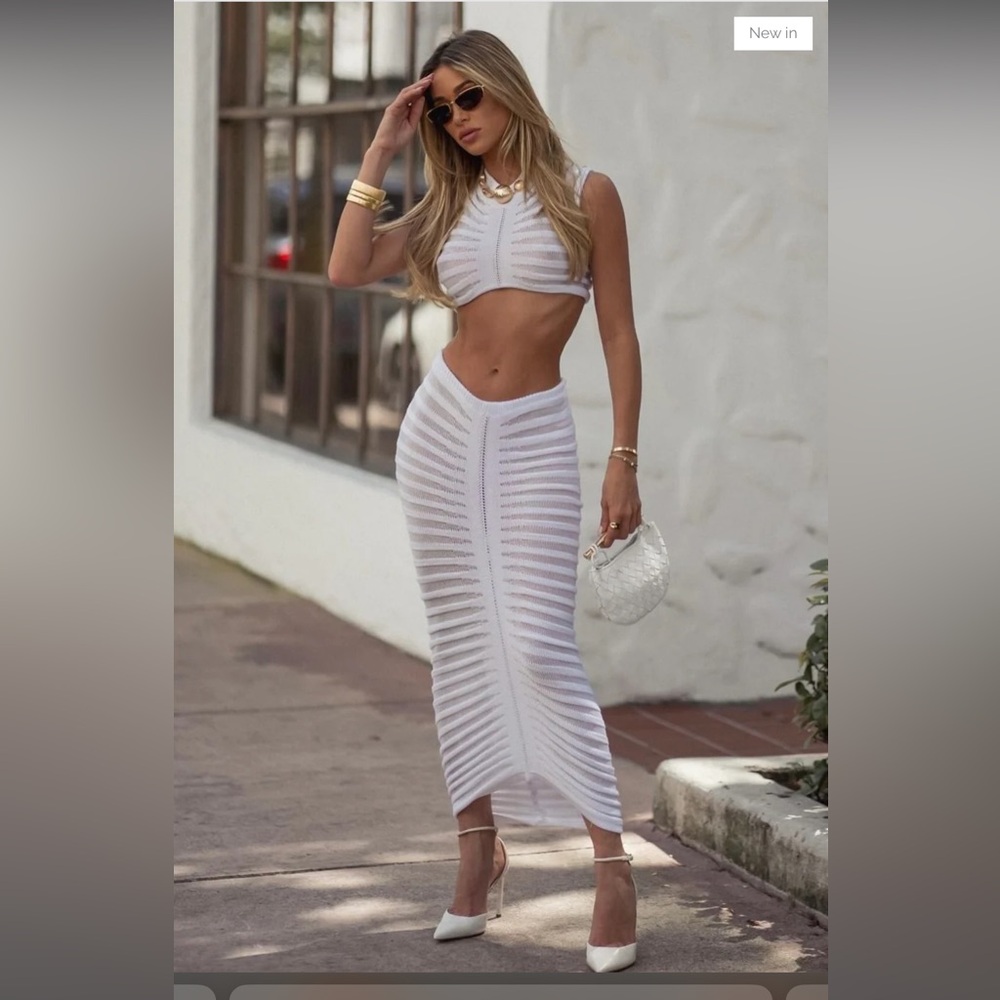 JESSICA BARA SHEILA CROP TOP AND MAXI SKIRT TWO PIECE SET